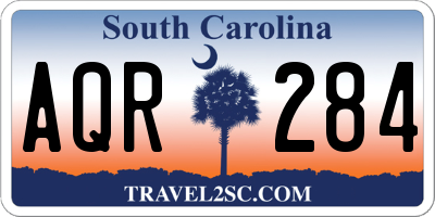 SC license plate AQR284