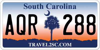 SC license plate AQR288