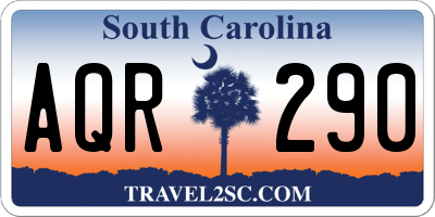 SC license plate AQR290