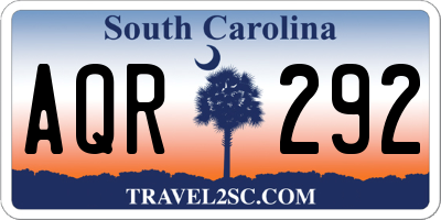 SC license plate AQR292