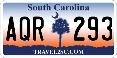 SC license plate AQR293