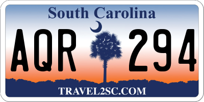 SC license plate AQR294