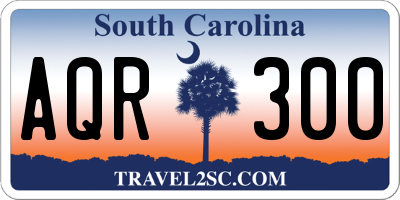 SC license plate AQR300