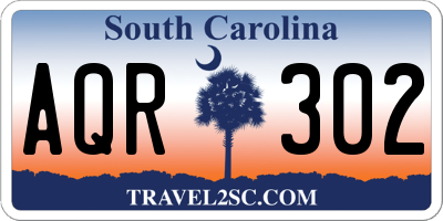 SC license plate AQR302