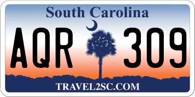 SC license plate AQR309