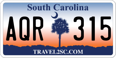 SC license plate AQR315