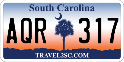 SC license plate AQR317