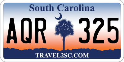 SC license plate AQR325