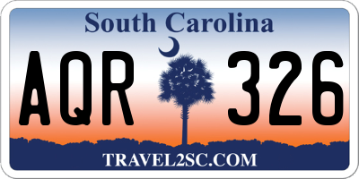 SC license plate AQR326