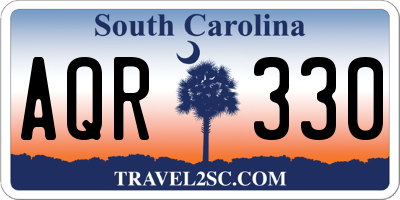 SC license plate AQR330