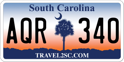SC license plate AQR340