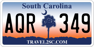 SC license plate AQR349