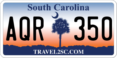 SC license plate AQR350