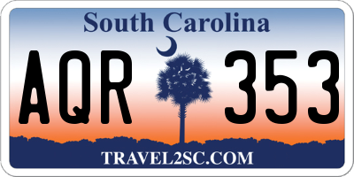 SC license plate AQR353