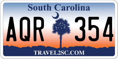 SC license plate AQR354