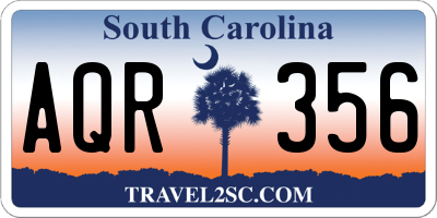 SC license plate AQR356