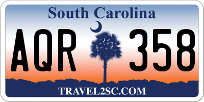 SC license plate AQR358