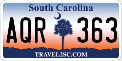 SC license plate AQR363