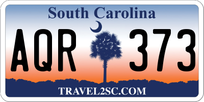 SC license plate AQR373
