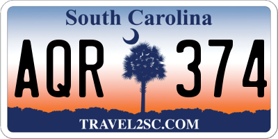 SC license plate AQR374