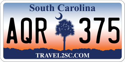 SC license plate AQR375