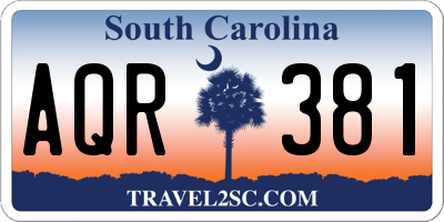 SC license plate AQR381