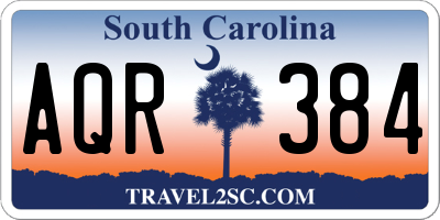 SC license plate AQR384