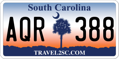 SC license plate AQR388