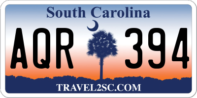 SC license plate AQR394