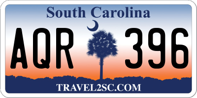 SC license plate AQR396