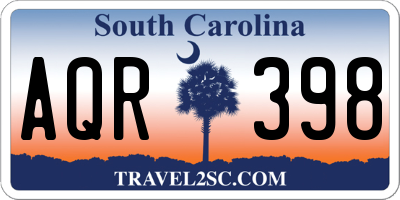 SC license plate AQR398