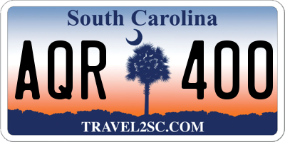 SC license plate AQR400