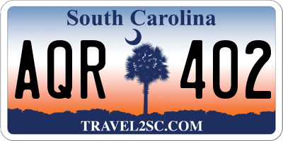 SC license plate AQR402