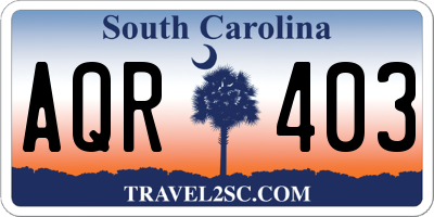 SC license plate AQR403