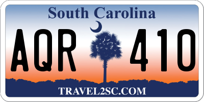 SC license plate AQR410