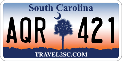 SC license plate AQR421
