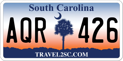 SC license plate AQR426