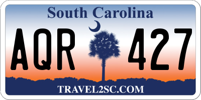 SC license plate AQR427