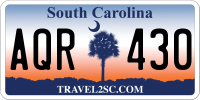 SC license plate AQR430