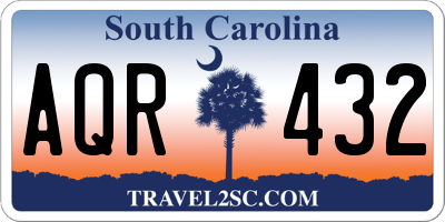 SC license plate AQR432