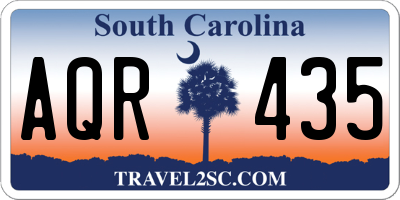 SC license plate AQR435