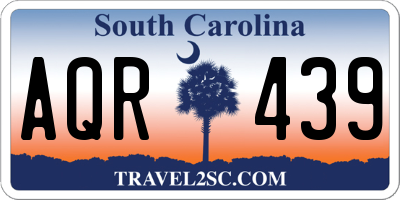 SC license plate AQR439