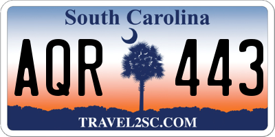SC license plate AQR443