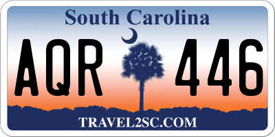 SC license plate AQR446
