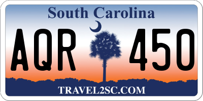 SC license plate AQR450