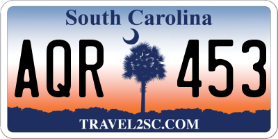 SC license plate AQR453