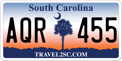 SC license plate AQR455