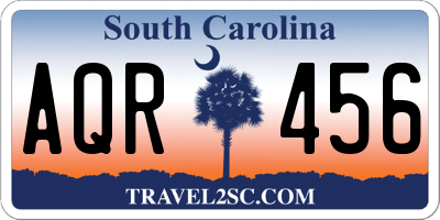 SC license plate AQR456