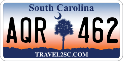 SC license plate AQR462