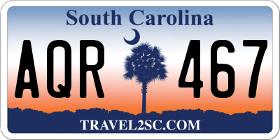 SC license plate AQR467